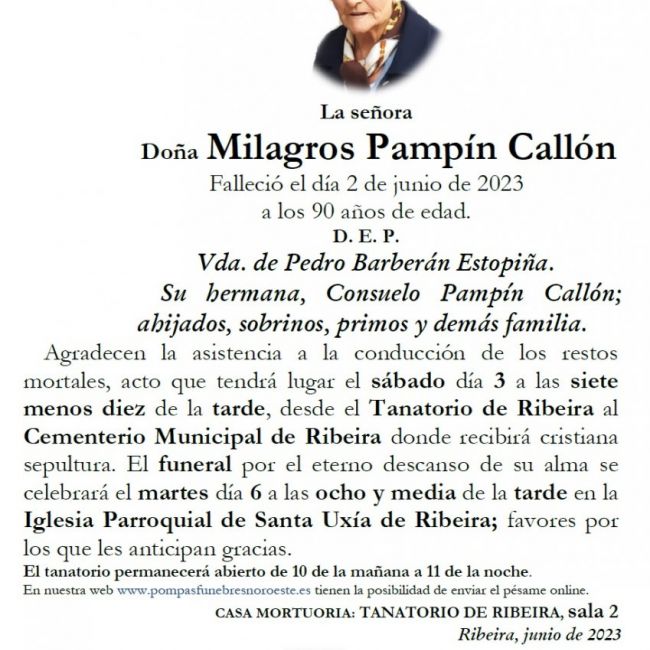 Pampin Callon, Milagros