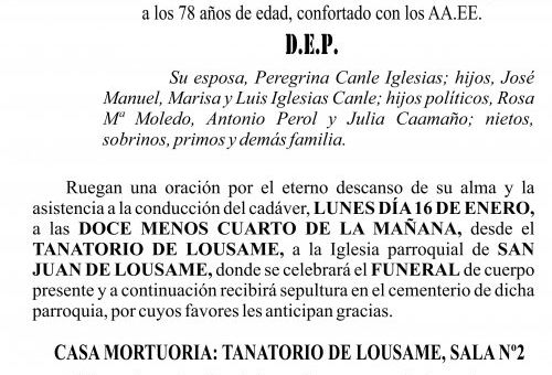 23 01 ESQUELA   Manuel Iglesias Outeiro