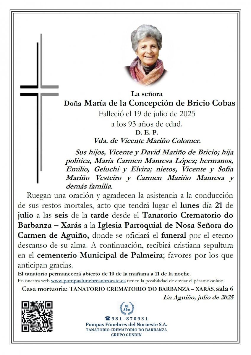 Mª de la Concepción de Bricio Cobas