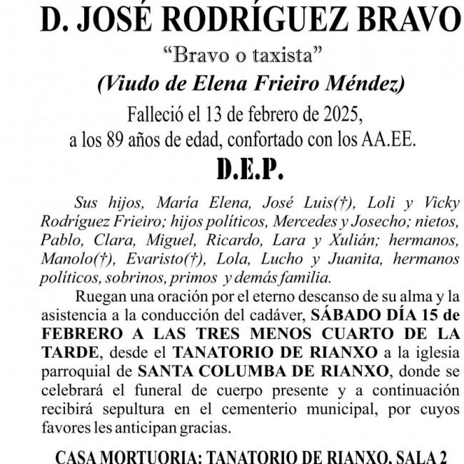 Esquela AZUL 25 José Rodríguez Bravo