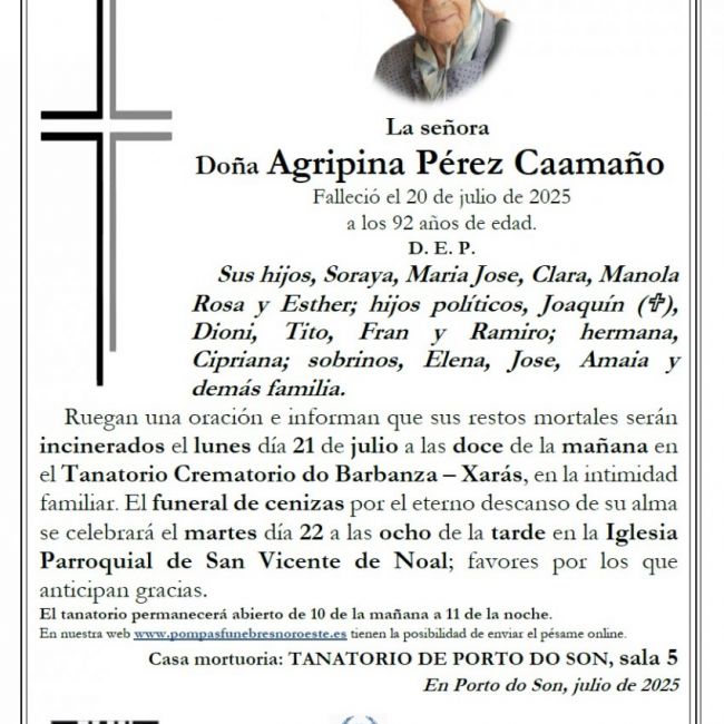 Perez Caamaño, Agripina
