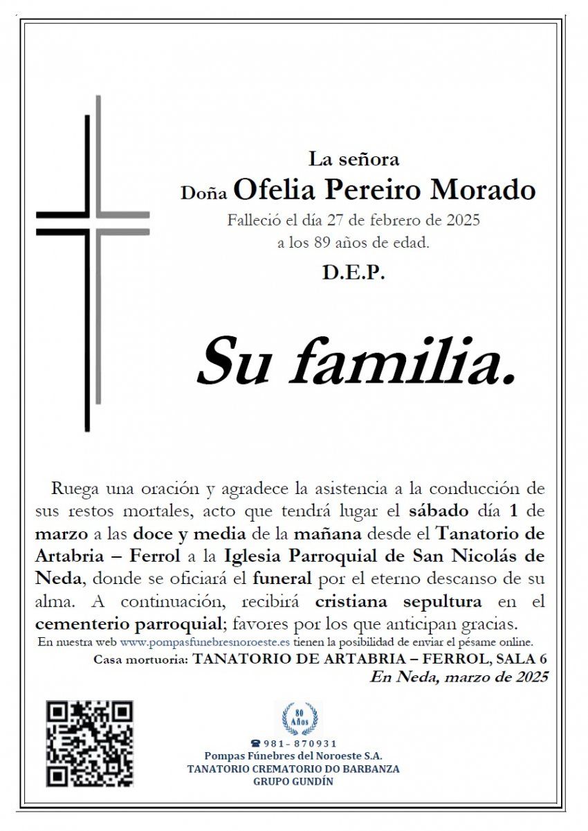 Pereiro Morado, Ofelia