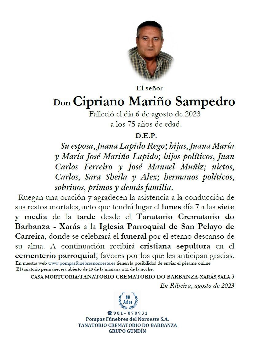 Mariño Sampedro, Cipriano