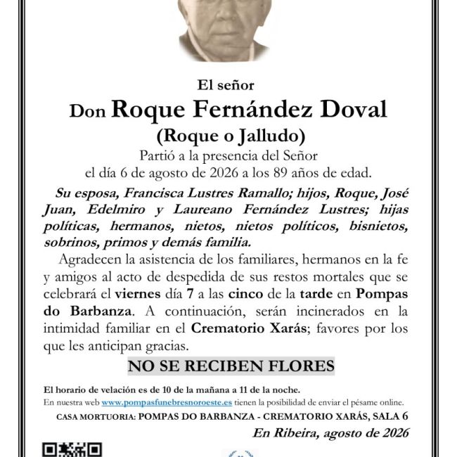 ESQUELA EVANGELISTA Roque Fernández Doval (1)