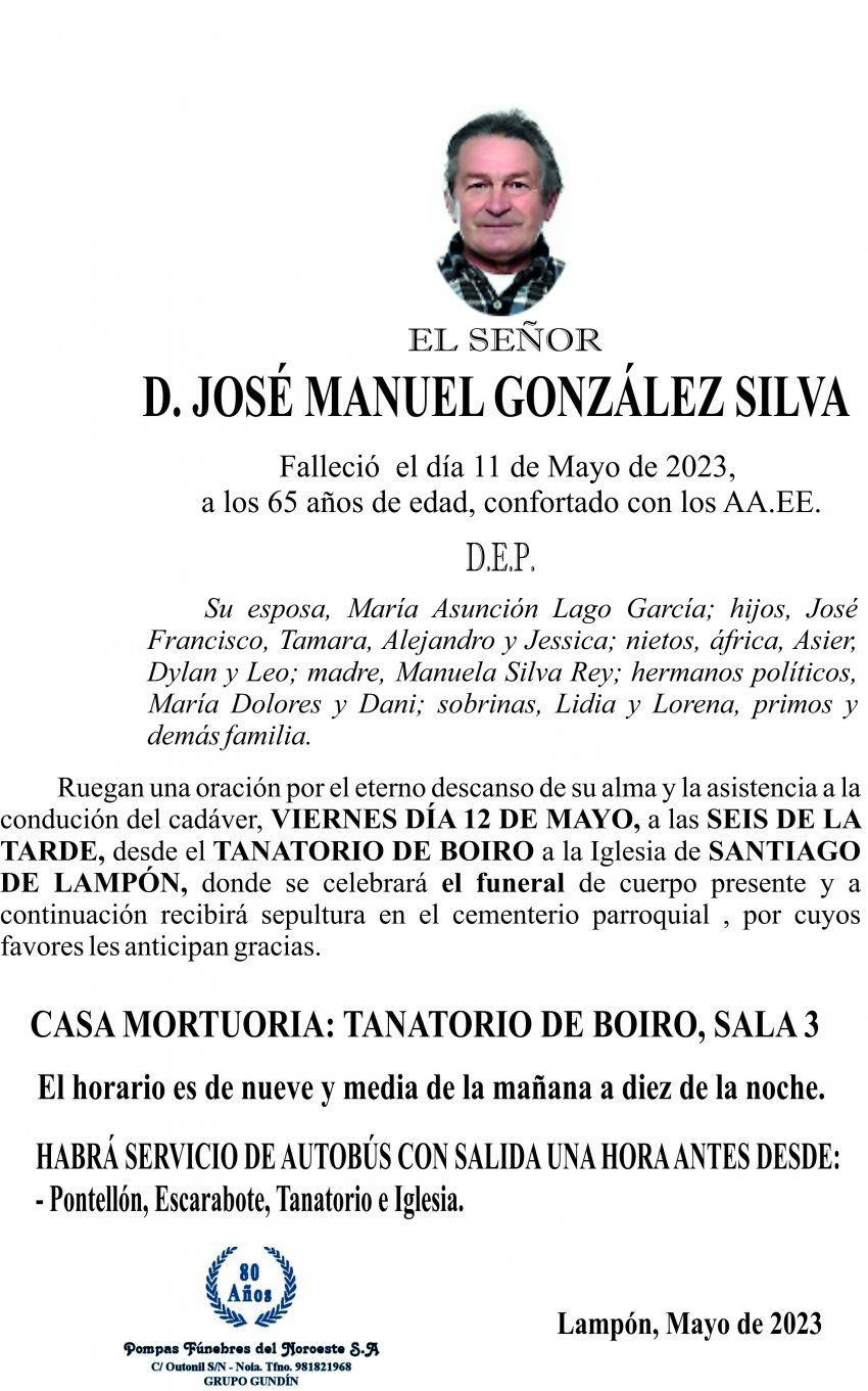 ESQUELA 23, José Manuel González Silva