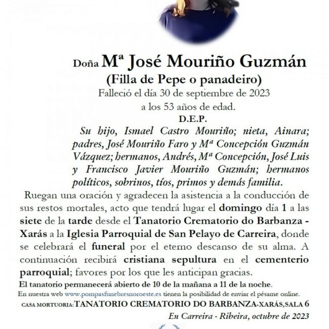 Mouriño Guzman, Mª José