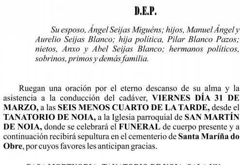 23 03 ESQUELA   María Carmen Blanco Ramos