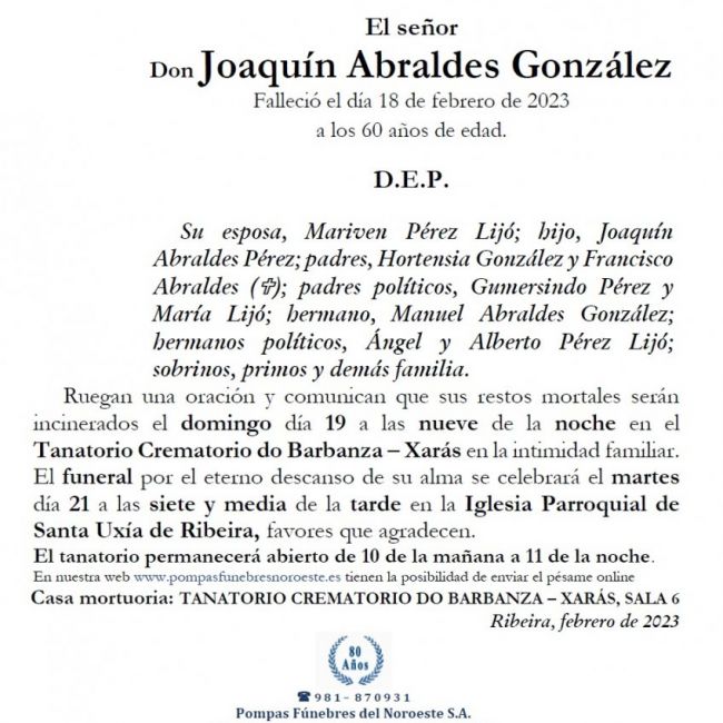 Abraldes González, Joaquin