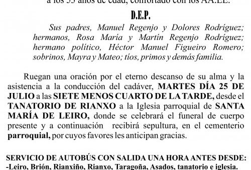 07 23 Esquela, José MANUEL REGENJO RODRÍGUEZ