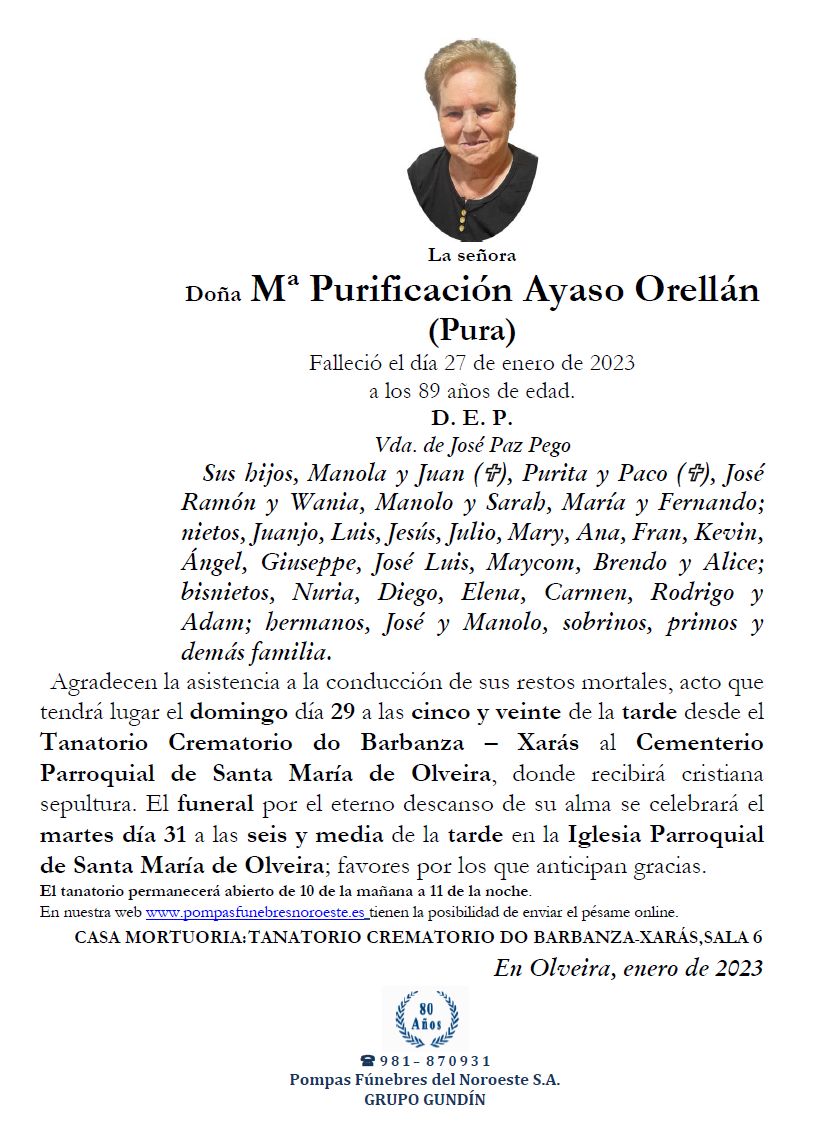 M Purificación Ayaso Orellan