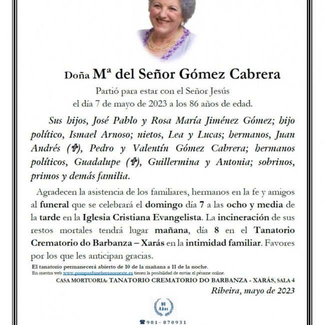 María del Señor Gómez Cabrera