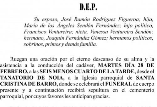 23 02  ESQUELA   María Fernández Gómez
