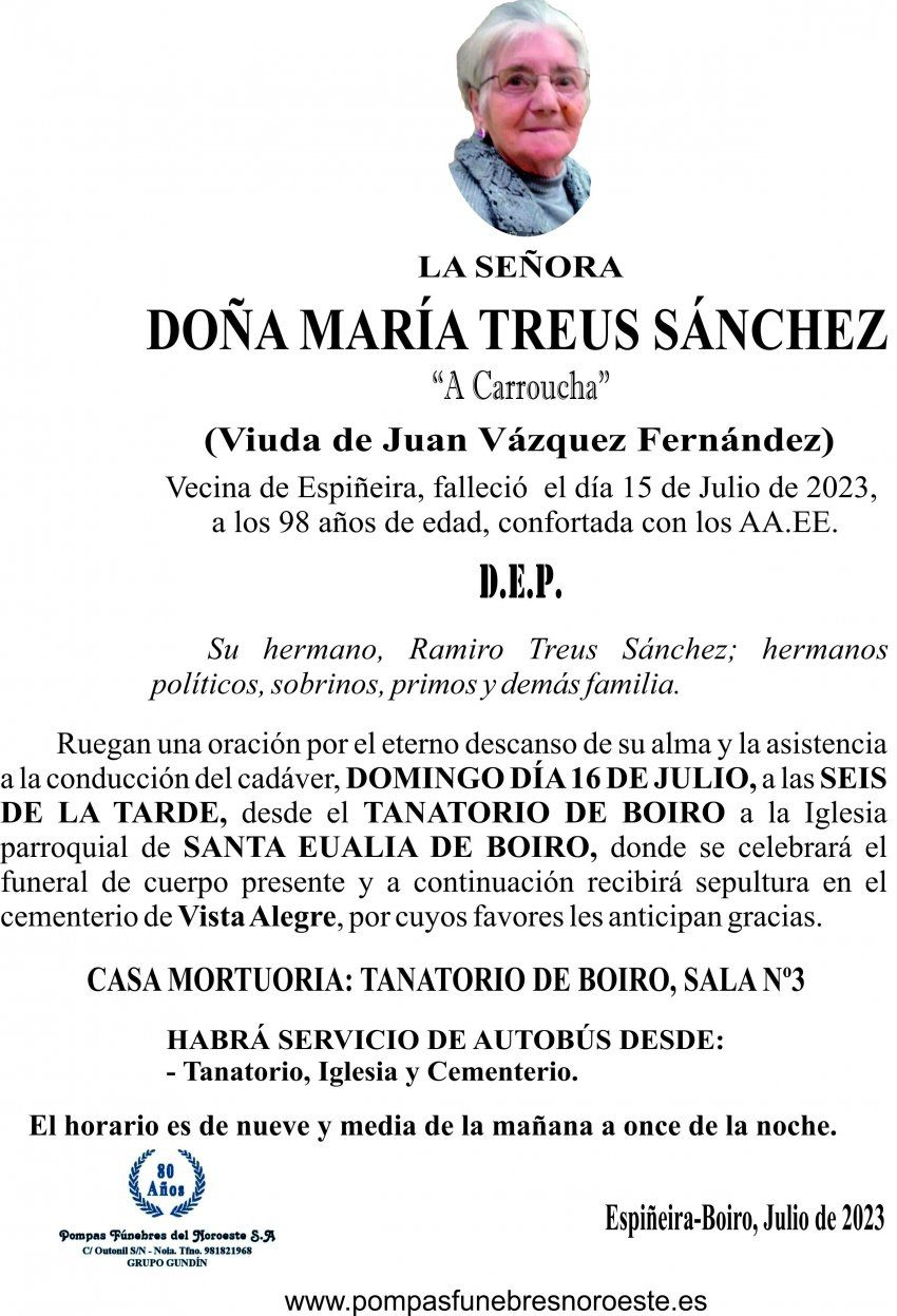 23 07 ESQUELA    María Treus Sánchez