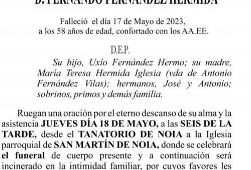 23 05 ESQUELA  Fernando Fernández Hermida