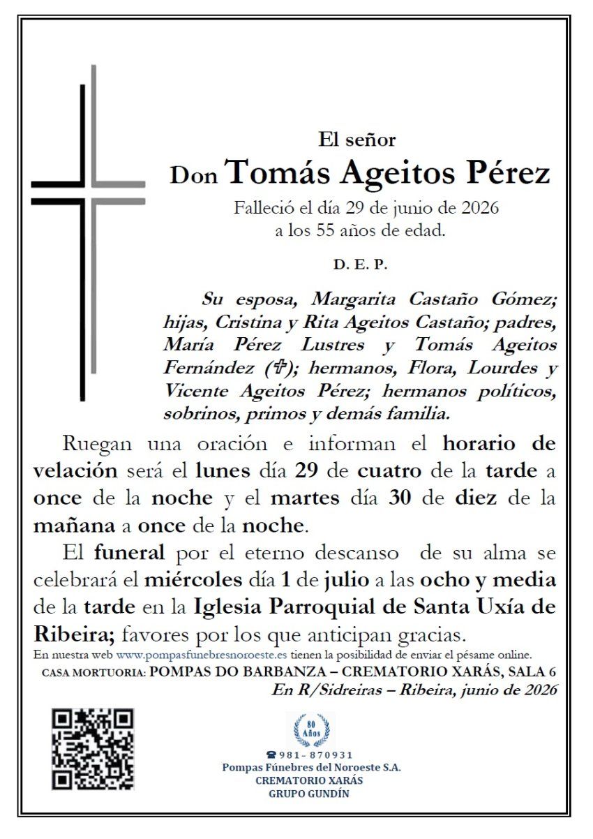 Ageitos Pérez, Tomas