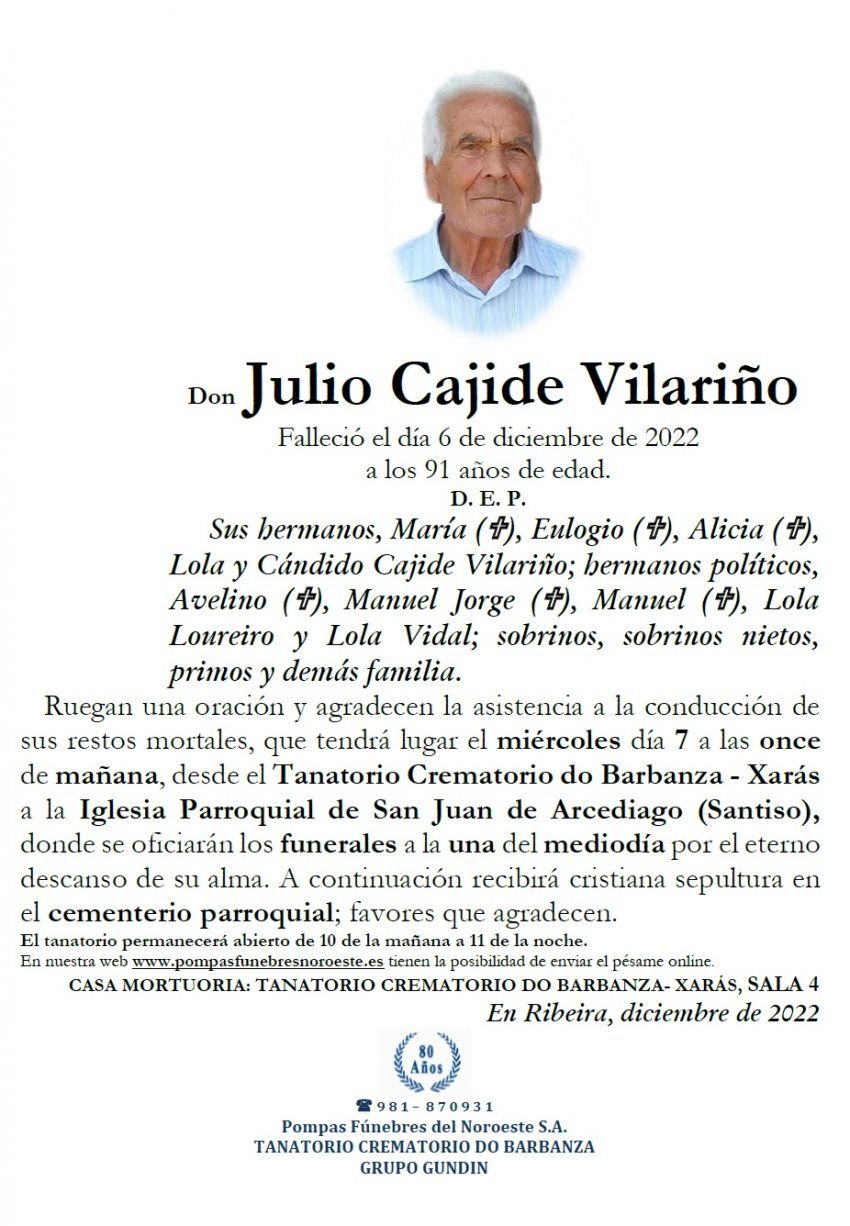Cajide Vilariño, Julio