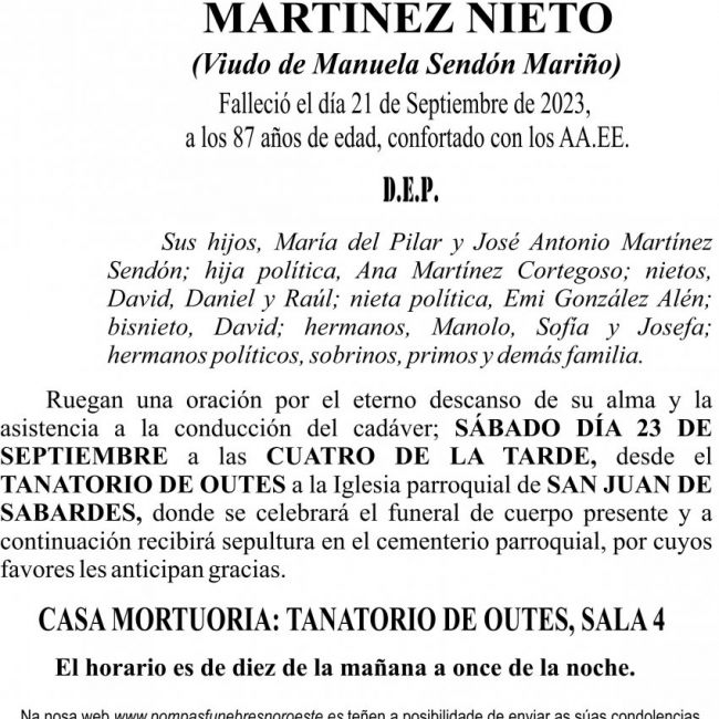 23 09 Esquela Marcelino Casimiro Martínez Nieto