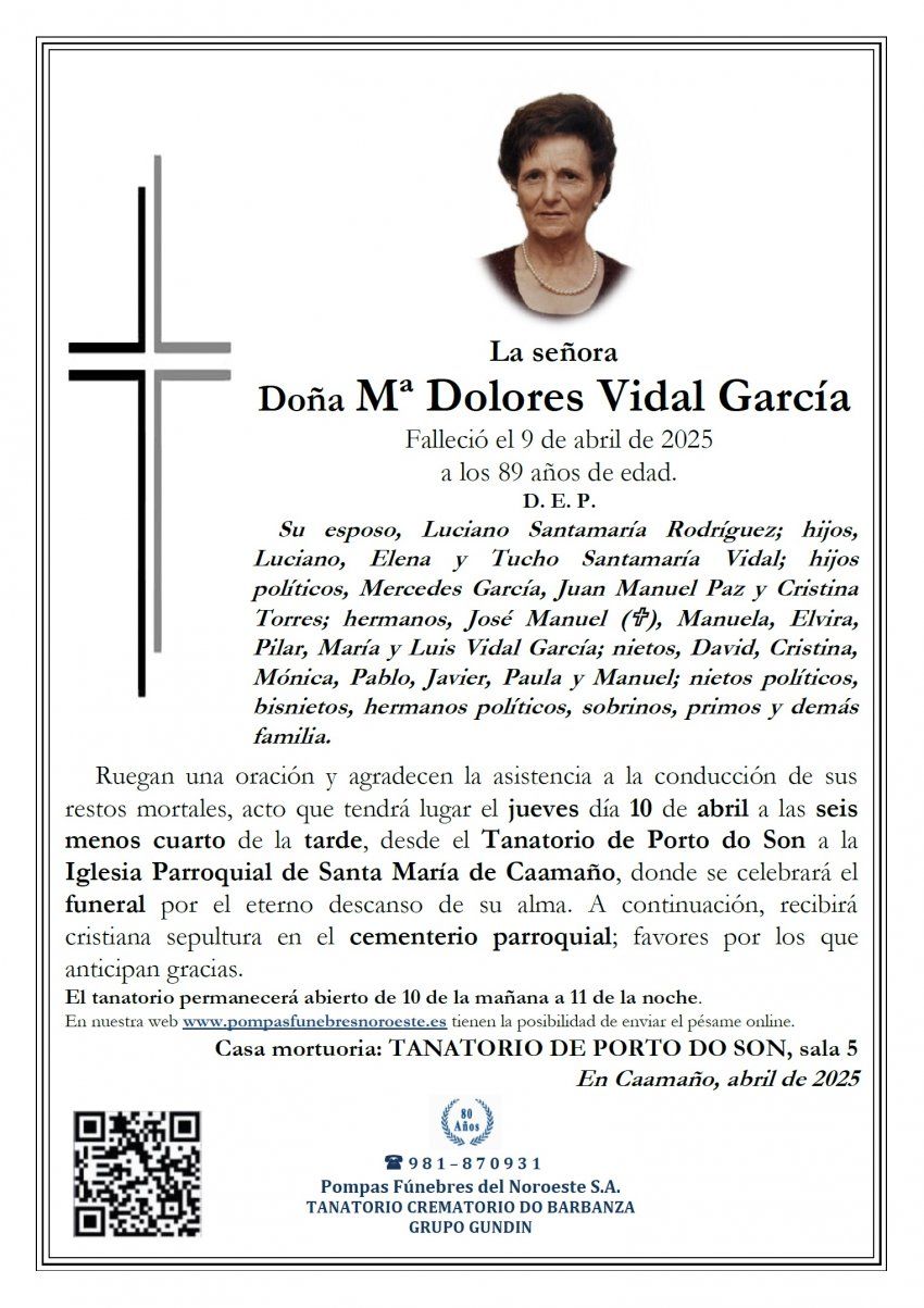 Mª Dolores Vidal García
