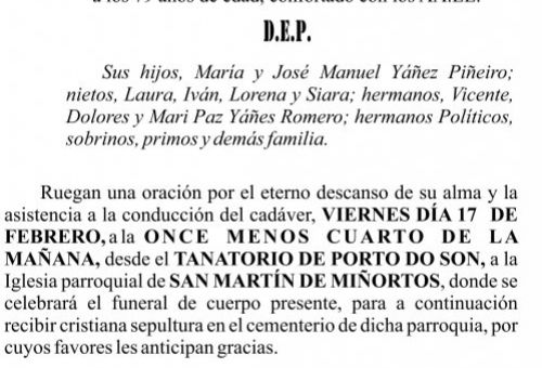 ESQUELA 2023 MIÑORTOS   Antonio Yáñez Romero
