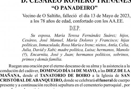 ESQUELA 23, Cesáreo Romero Triñanes
