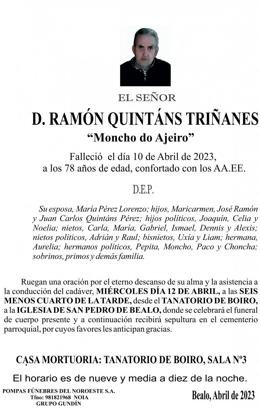 ESQUELA   Ramón Quintáns Triñanes