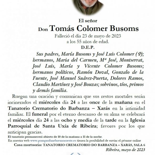 Colomer Busoms, Tomas