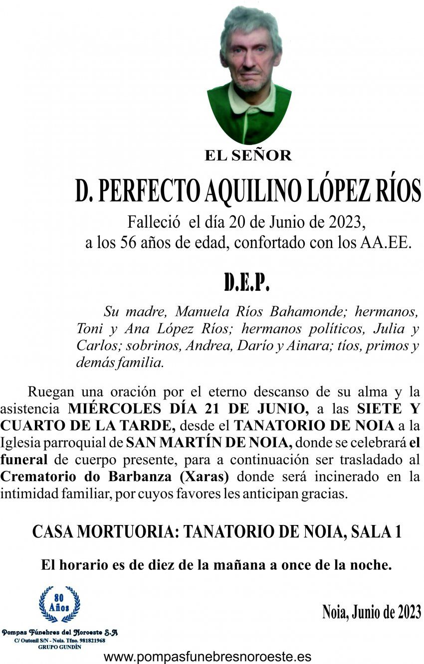 23 06 ESQUELA  Perfecto Aquilino López Ríos