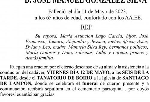 ESQUELA 23, José Manuel González Silva
