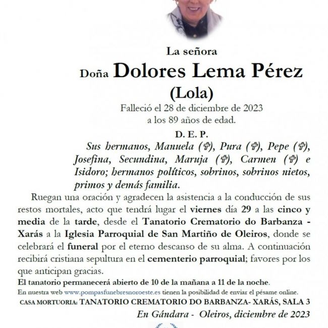 Lema Perez, Dolores