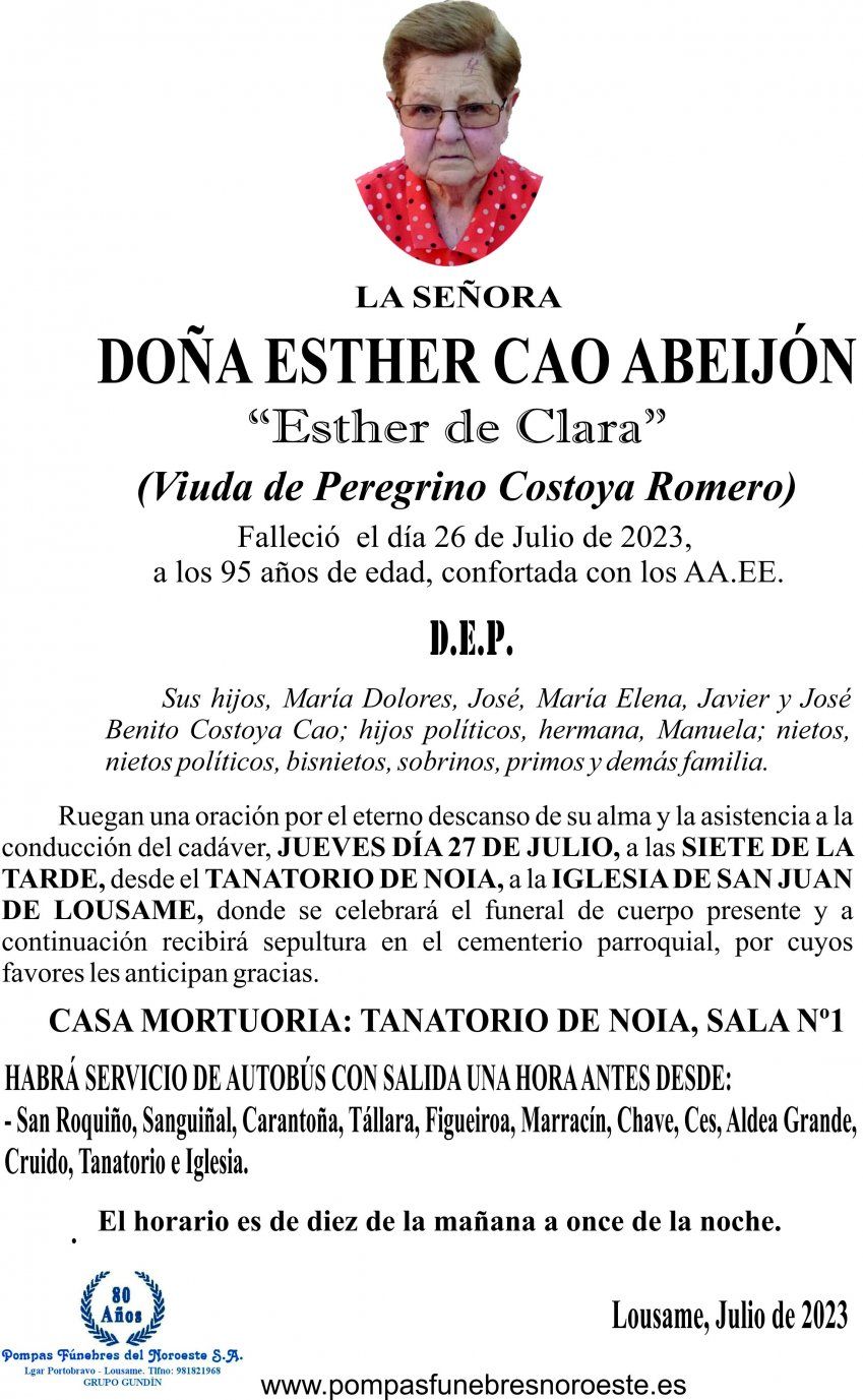 23 06 ESQUELA    Esther Cao Abeijón