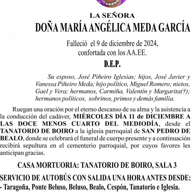 11 24 ESQUELA    Doña Mª Angélica Meda García