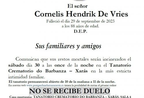 Hendrik De Vries, Cornelis