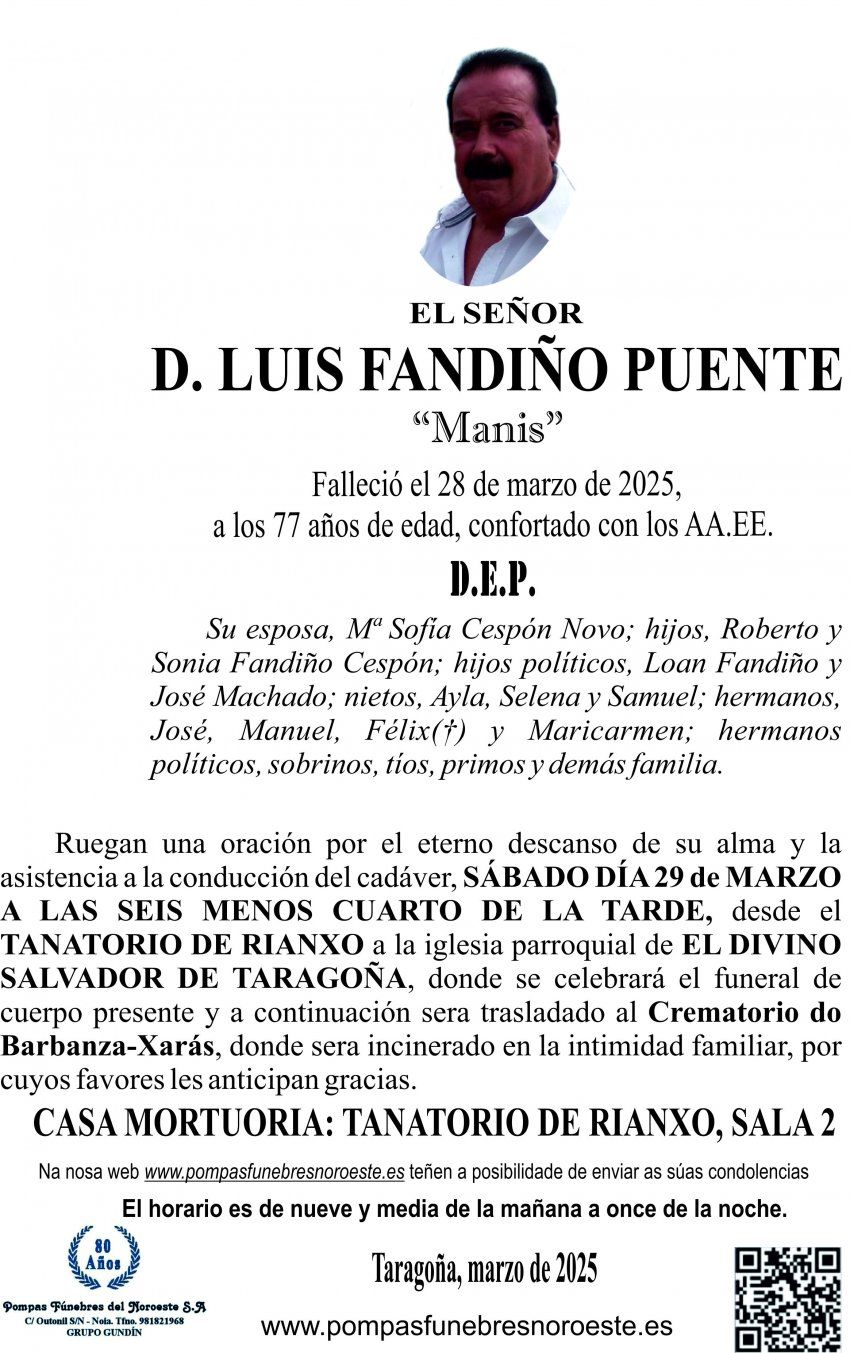 ESQUELA 2025   Luis Fandiño