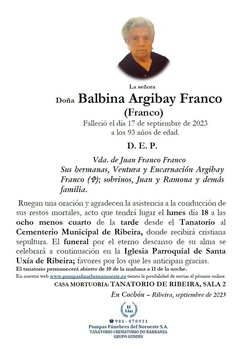 Argibay Franco, Balbina