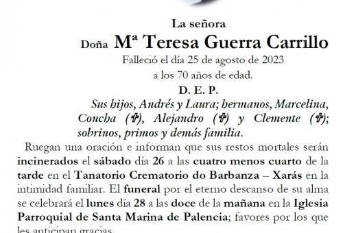 Guerra Carrillo, Maria Teresa