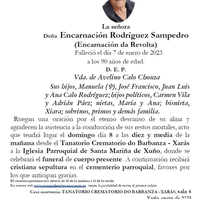 ENCARNACIÓN RODRÍGUEZ SAMPEDRO