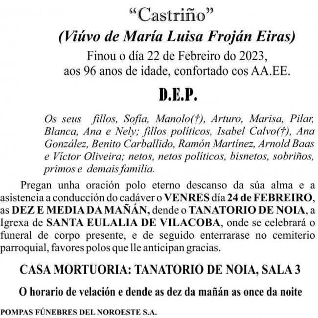 23 02 ESQUELA GALEGO  Manuel Eiras Canle