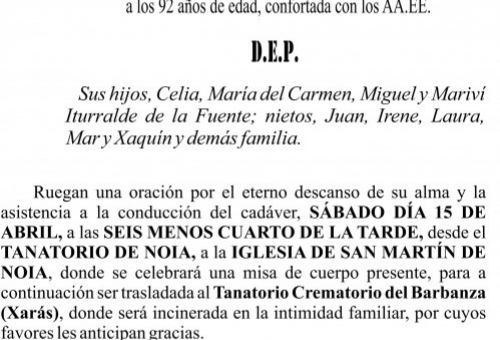 22 ESQUELA Celia de la Fuente Pascual