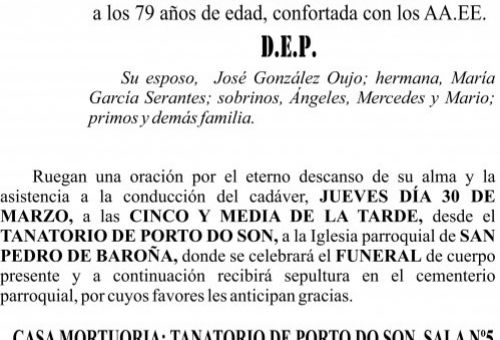 23 02  ESQUELA   JOSEFA GARCÍA SERANTES