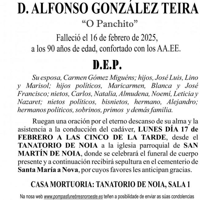Esquela AZUL 25 Alfonso González Teira
