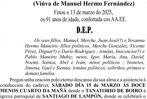 ESQUELA 2025   juana maneiro muñiz