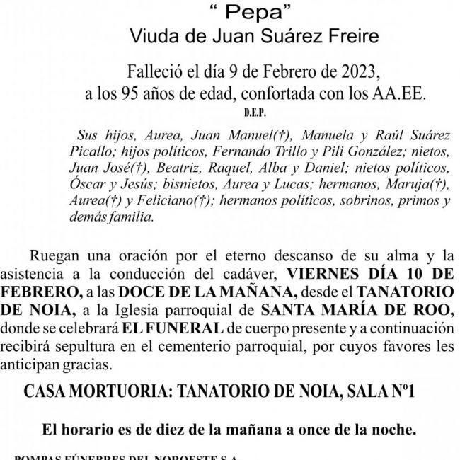 23 02 ESQUELA JOSEFA PICALLO TOME