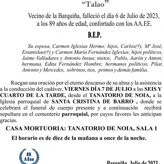 07 23 Esquela, Estanislao Fernández hombre