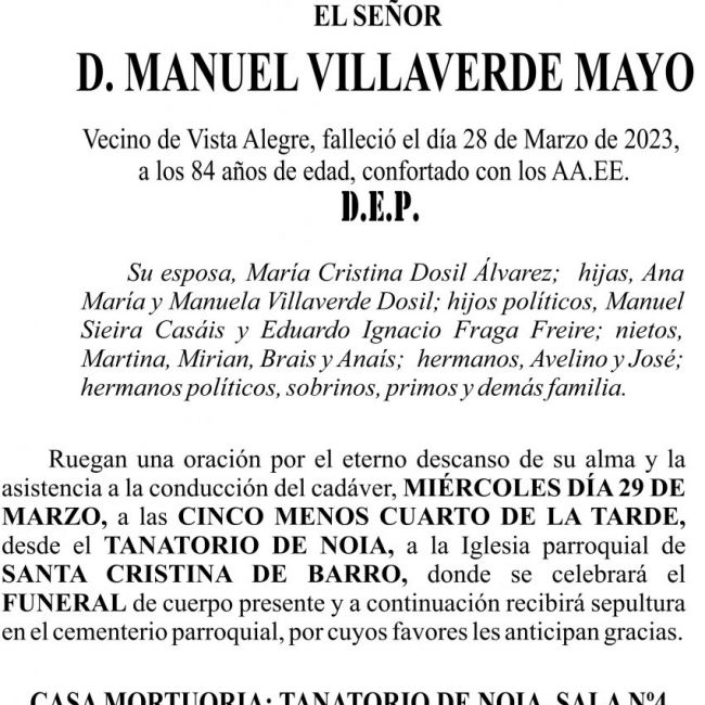 23 03 ESQUELA   Manuel Villaverde Mayo