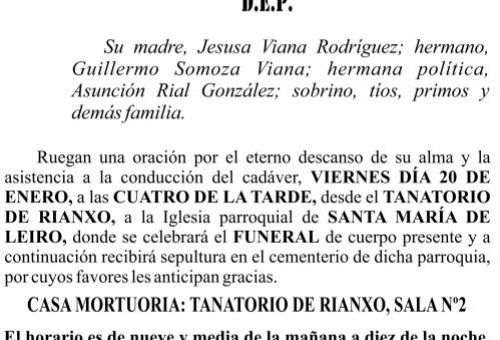 23 01 ESQUELA   Luis Miguel Somoza Viana