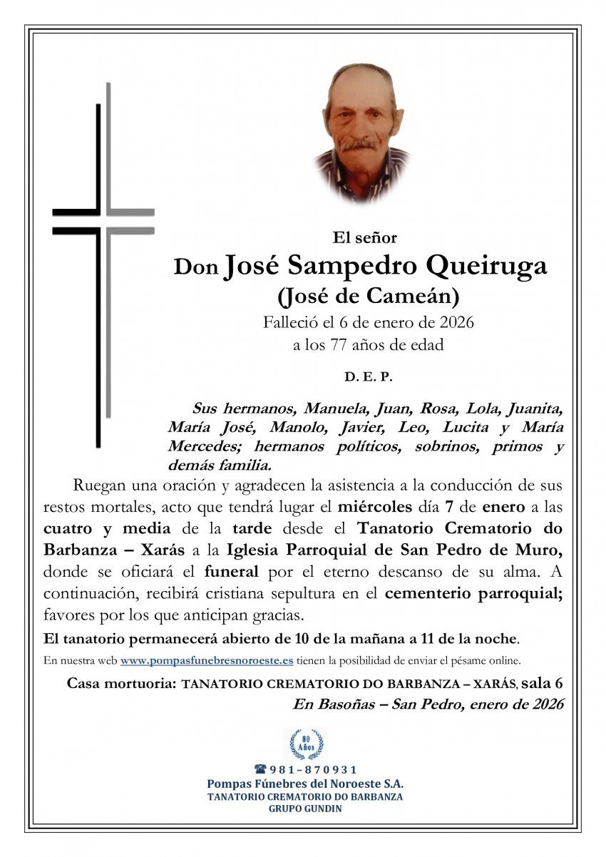 TANA XARÁS José Sampedro Queiruga con foto