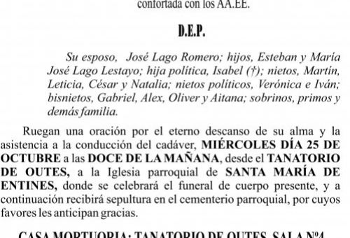 10 23 Esquela Josefa Lestayo García