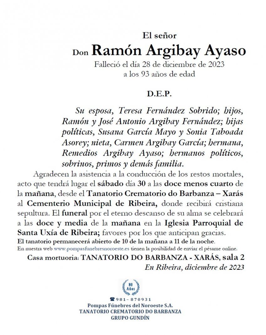 Argibay Ayaso, Ramon