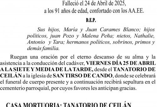 ESQUELA 2025  juan carames del rio