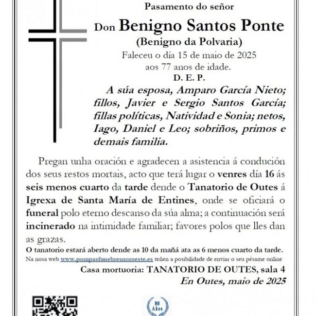 Benigno Santos Ponte esquela web
